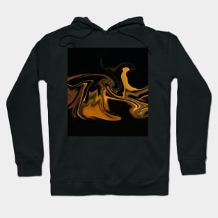 Deep Gold  - Digital Liquid Paint Swirls Hoodie